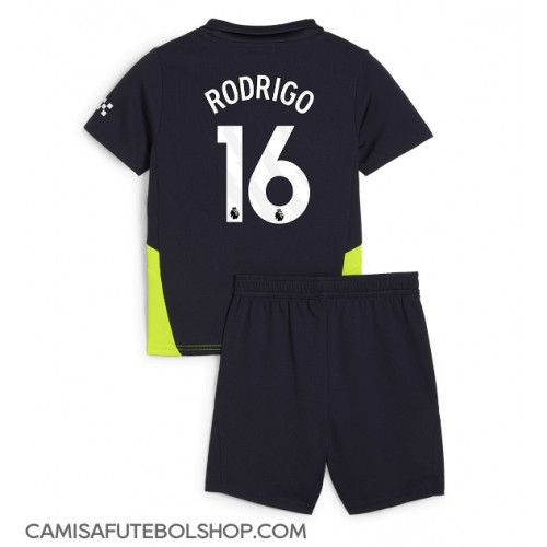 Camisa de time de futebol Manchester City Rodri Hernandez #16 Replicas 2º Equipamento Infantil 2024-25 Manga Curta (+ Calças curtas)